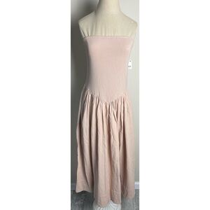 Free People Onda Strapless Drop Waist Tube Midi Dress